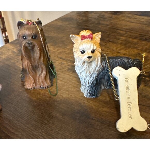 Set of 4 Yorkshire Terrier Yorkie Ornaments EUC - Picture 3 of 3
